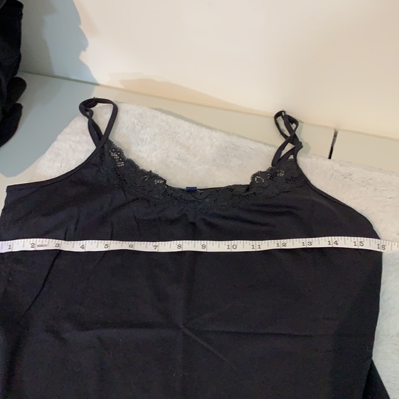 Black Camisole Tank Top with Lace Trim Size Medium - Picture 7 of 7